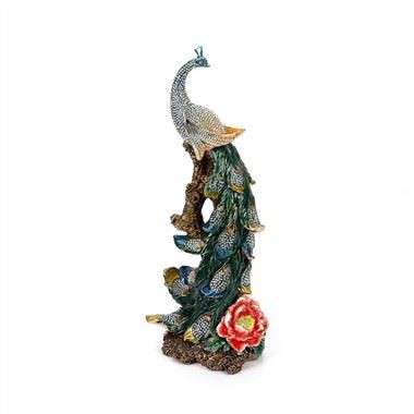 Peacock Orneman Zwazo Animal Metal Figurin Kay Décoration Maryaj Kado